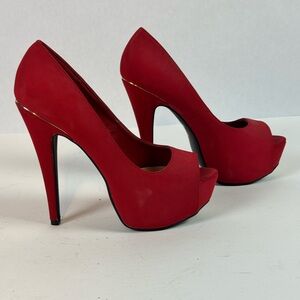 Charlotte Russe Bold Red Platform Stiletto Heels